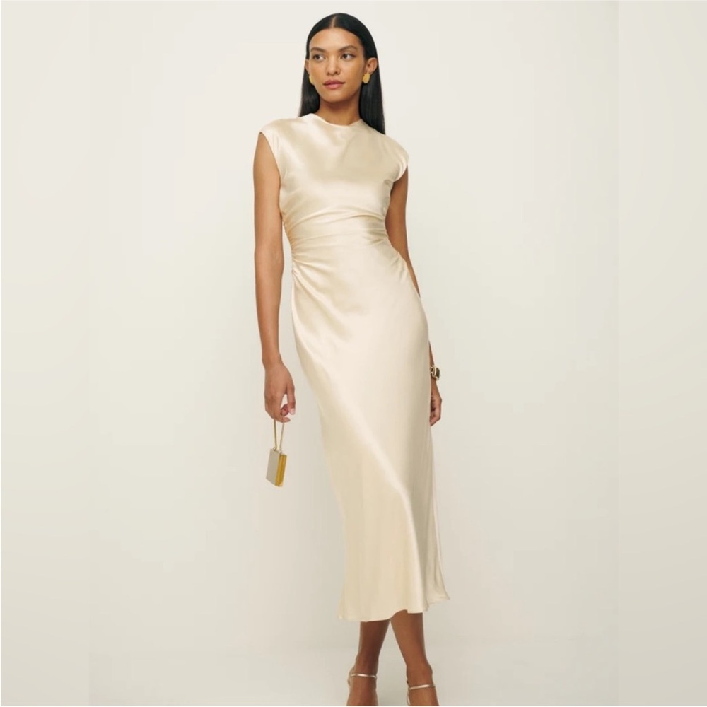Reformation Cream Midi Dress